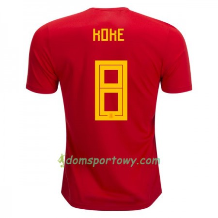 Koszulka Hiszpania Koke 8 Domowe Koszulki Piłkarskie Mistrzostwa Świata 2018